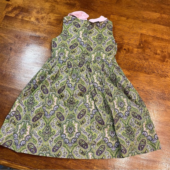 Trish Scully Child smocked paisley pink green dress size 3T - Picture 5 of 5
